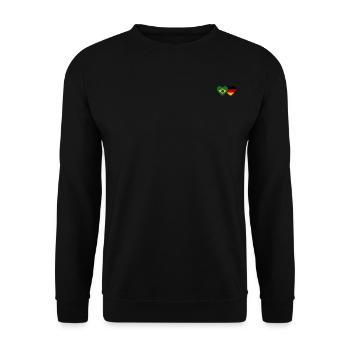 Brésil Allemagne Drapeau Coeur - Sweat-shirt Unisexe - noir - Devant - Alina (178cm) & Michal (187cm)