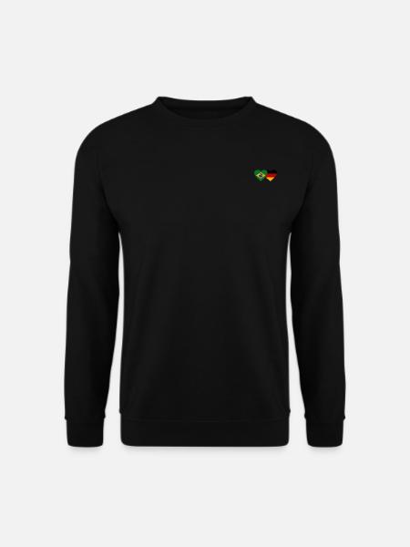 Brasilien Deutschland Flagge Herz - Unisex Pullover - Schwarz