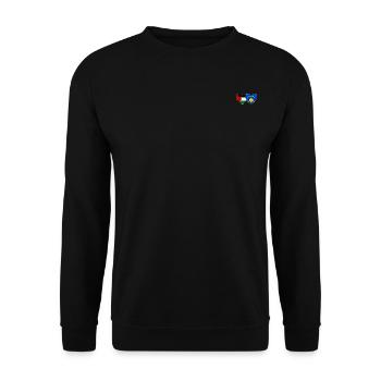 Palestine Kosovo Flag Heart - Unisex Sweatshirt - black - Front - Alina (178cm) & Michal (187cm)