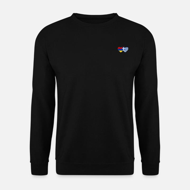 Armenia Greece Flag Heart - Unisex Sweatshirt - black