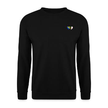 Bosnien Algerien Flagge Herz - Unisex Pullover - Schwarz - Vorne - Alina (178cm) & Michal (187cm)
