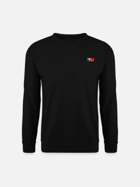 Bosnien Türkei Flagge Herz - Unisex Pullover - Schwarz
