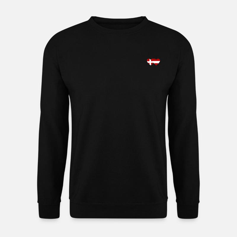 Danemark Autriche Drapeau Coeur - Sweat-shirt Unisexe - noir