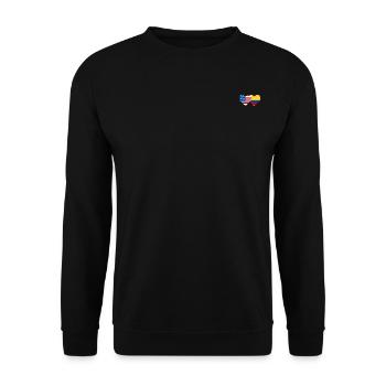 USA Colombia Flag Heart - Unisex Sweatshirt - black - Front - Alina (178cm) & Michal (187cm)