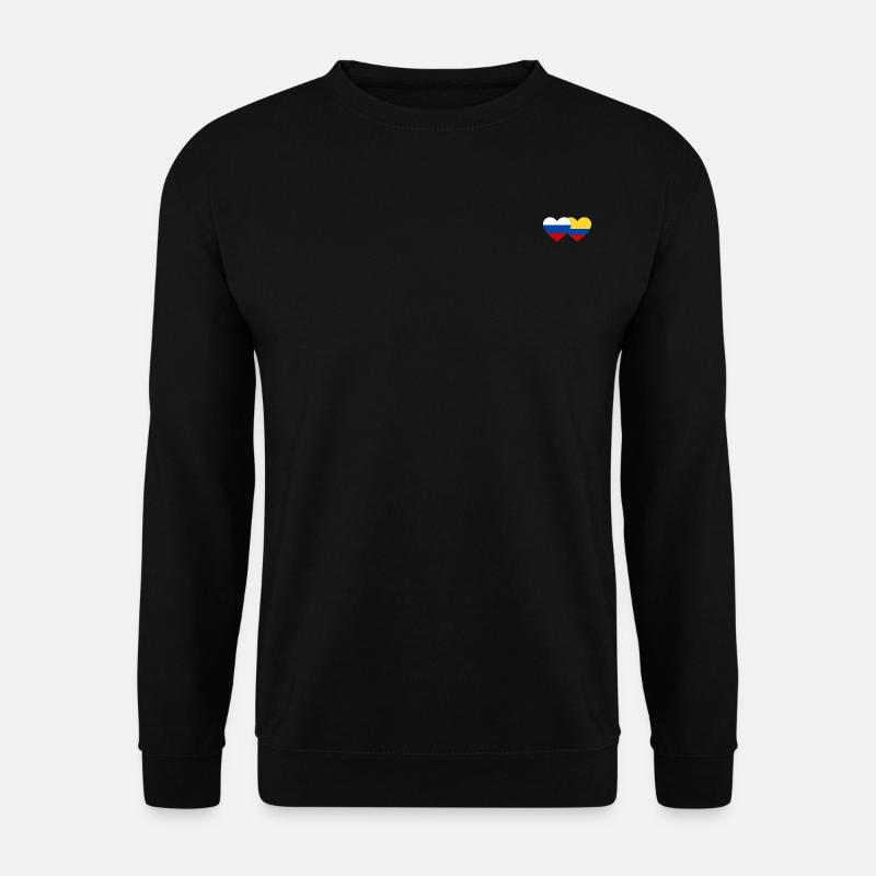 Russie Colombie Drapeau Coeur - Sweat-shirt Unisexe - noir