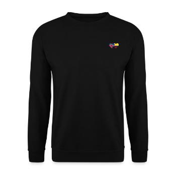Iceland Colombia Flag Heart - Unisex Sweatshirt - black - Front - Alina (178cm) & Michal (187cm)