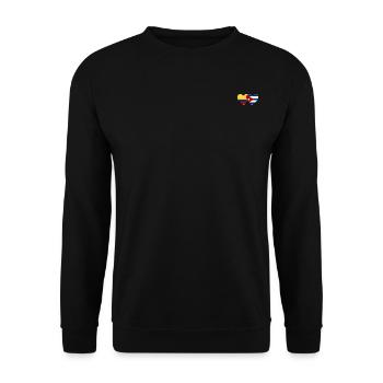 Colombia Cuba Flag Heart - Unisex Sweatshirt - black - Front - Alina (178cm) & Michal (187cm)