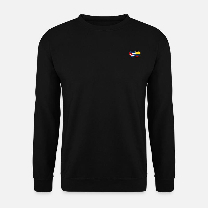 Cuba Colombia Flag Heart - Unisex Sweatshirt - black