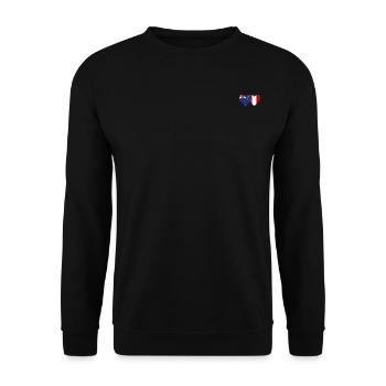 Neuseeland Peru Flagge Herz - Unisex Pullover - Schwarz - Vorne - Alina (178cm) & Michal (187cm)