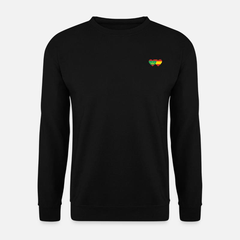 Mauritania Spain Flag Heart - Unisex Sweatshirt - black