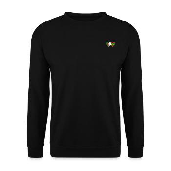 Algeria Mauritania Flag Heart - Unisex Sweatshirt - black - Front - Alina (178cm) & Michal (187cm)