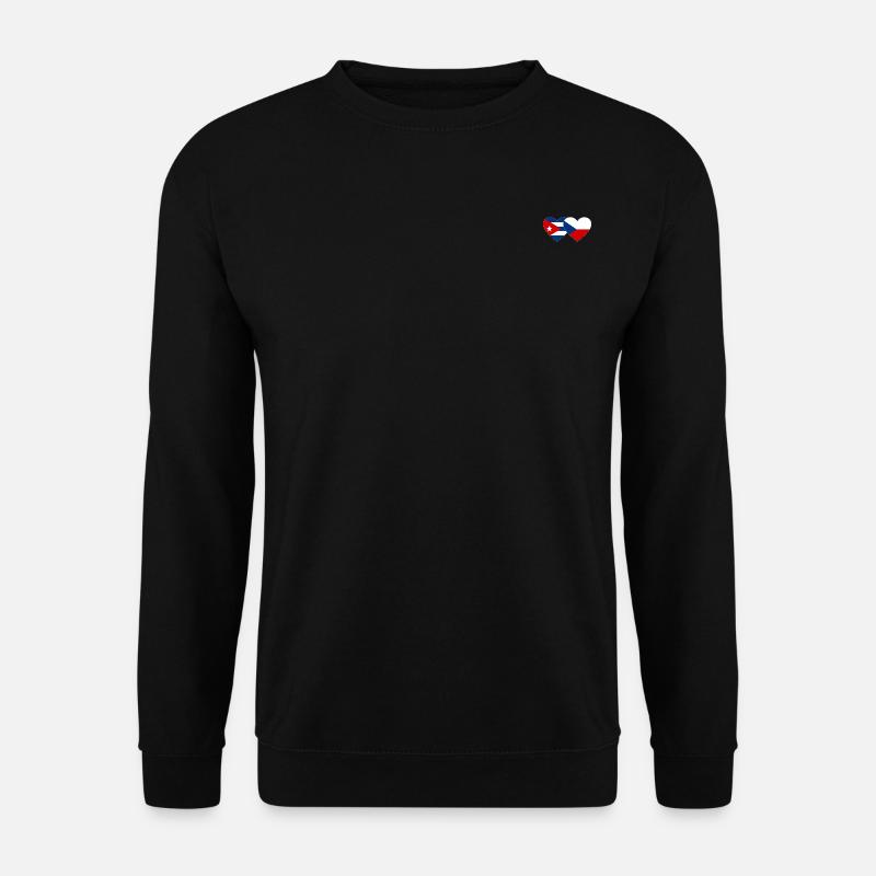 Cuba Czech Republic Flag Heart - Unisex Sweatshirt - black