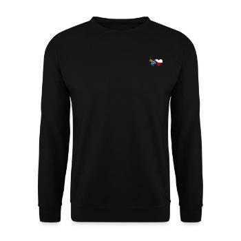 Südafrika Tschechien Flagge Herz - Unisex Pullover - Schwarz - Vorne - Alina (178cm) & Michal (187cm)