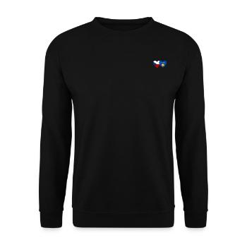 Czech Republic Kosovo Flag Heart - Unisex Sweatshirt - black - Front - Alina (178cm) & Michal (187cm)