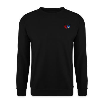 Albania Kosovo Flag Heart - Unisex Sweatshirt - black - Front - Alina (178cm) & Michal (187cm)