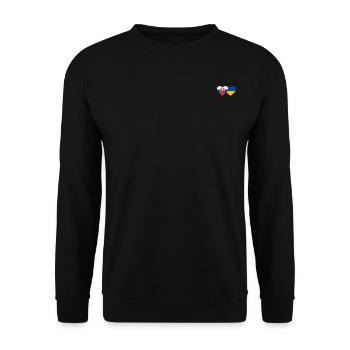 Slowakei Ukraine Flagge Herz - Unisex Pullover - Schwarz - Vorne - Alina (178cm) & Michal (187cm)