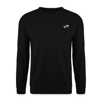 Ukraine Slovakia Flag Heart - Unisex Sweatshirt - black - Front - Alina (178cm) & Michal (187cm)