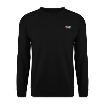 Turquie Kazakhstan Drapeau Coeur - Sweat-shirt Unisexe - noir - Devant - Alina (178cm) & Michal (187cm)