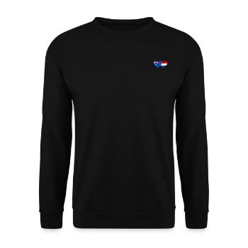 Australien Holland Flagge Herz Flagge - Unisex Pullover - Schwarz - Vorne - Alina (178cm) & Michal (187cm)