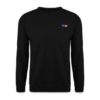 Australien Österreich Flagge Herz Flagge - Unisex Pullover - Schwarz - Vorne - Alina (178cm) & Michal (187cm)