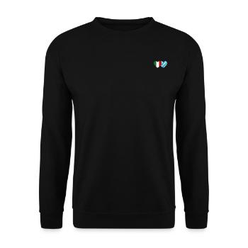 Italy Bavaria Flag Heart - Unisex Sweatshirt - black - Front - Alina (178cm) & Michal (187cm)