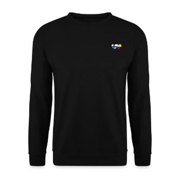 Finland Colombia Flag Heart - Unisex Sweatshirt - black - Front - Alina (178cm) & Michal (187cm)