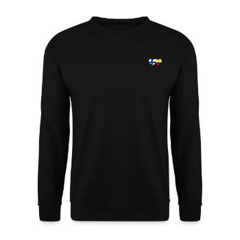 Finlande Colombie Drapeau Coeur Utilisé - Sweat-shirt Unisexe - noir - Devant - Alina (178cm) & Michal (187cm)