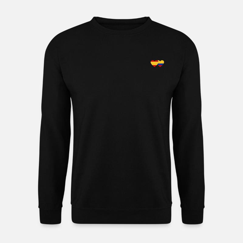 Spain Colombia Flag Heart - Unisex Sweatshirt - black