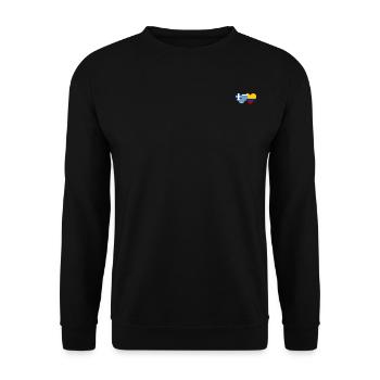 Griechenland Kolumbien Flagge Herz - Unisex Pullover - Schwarz - Vorne - Alina (178cm) & Michal (187cm)
