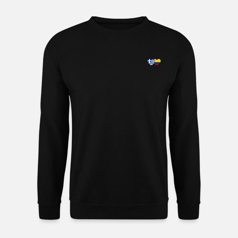 Grèce Colombie Drapeau Coeur - Sweat-shirt Unisexe - noir