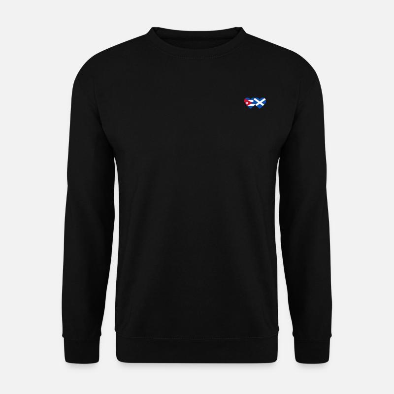 Cuba Scotland Flag Heart - Unisex Sweatshirt - black