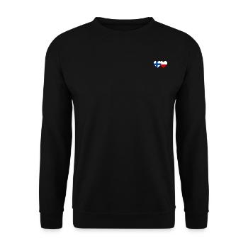 Finlande Pologne Drapeau Coeur - Sweat-shirt Unisexe - noir - Devant - Alina (178cm) & Michal (187cm)