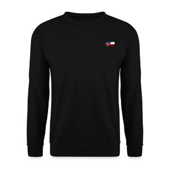 Islande Pologne Drapeau Coeur - Sweat-shirt Unisexe - noir - Devant - Alina (178cm) & Michal (187cm)