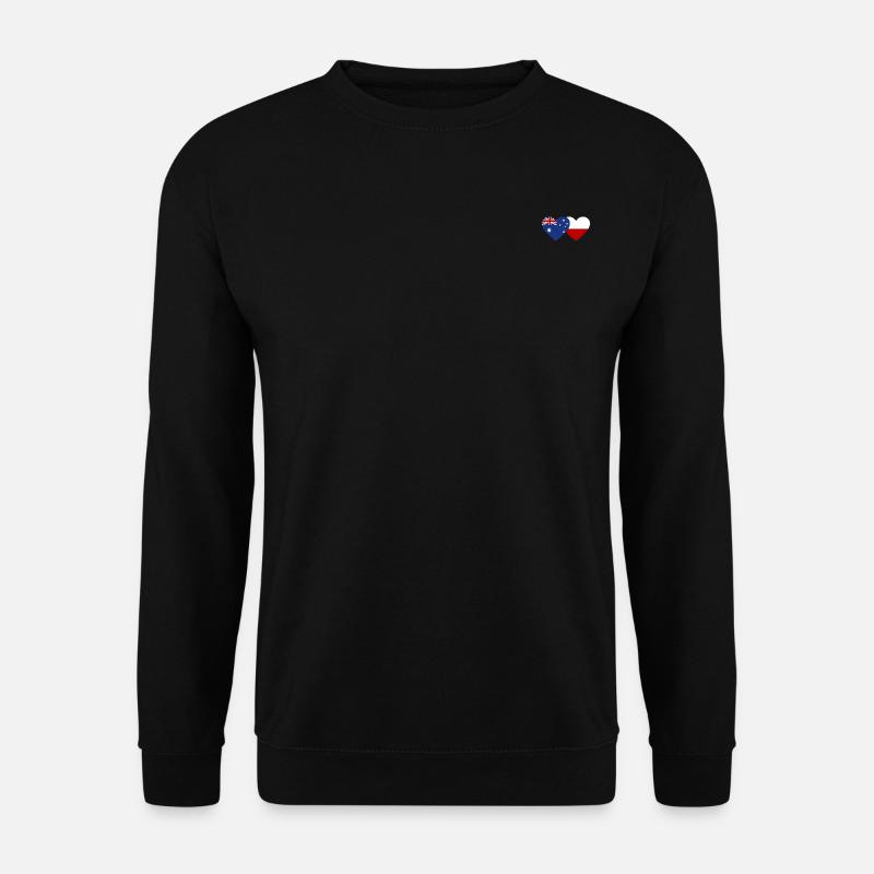 Australia Poland Flag Heart - Unisex Sweatshirt - black