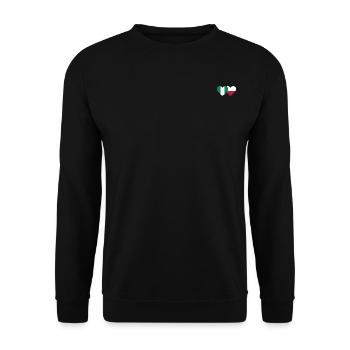 Nigeria Pologne Drapeau Coeur - Sweat-shirt Unisexe - noir - Devant - Alina (178cm) & Michal (187cm)