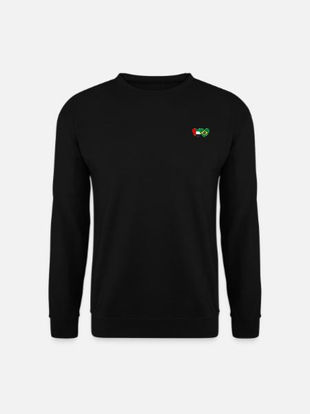 Vereinigte Arabische Emirate Brasilien Flagge Herz - Unisex Pullover - Schwarz