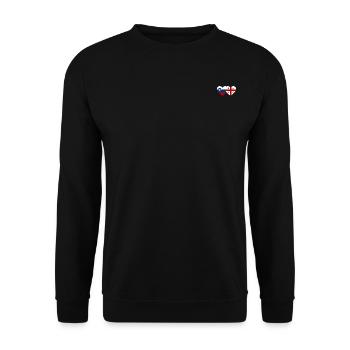 Slowenien Georgien Flagge Herz - Unisex Pullover - Schwarz - Vorne - Alina (178cm) & Michal (187cm)