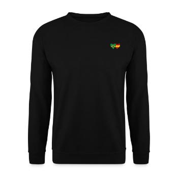 Brazil Spain Flag Heart - Unisex Sweatshirt - black - Front - Alina (178cm) & Michal (187cm)