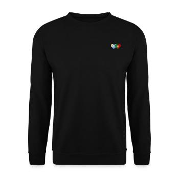 Uruguay Portugal Flag Heart - Unisex Sweatshirt - black - Front - Alina (178cm) & Michal (187cm)