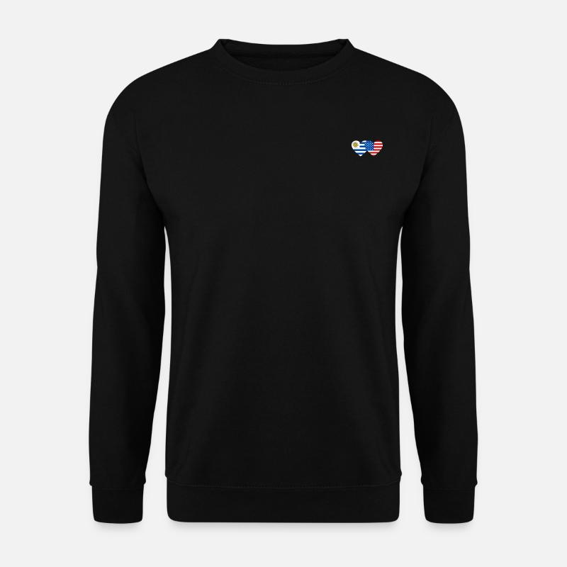 Uruguay USA Flagge Herz - Unisex Pullover - Schwarz