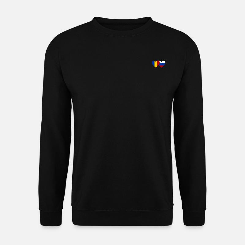 Roumanie Russie Drapeau Coeur - Sweat-shirt Unisexe - noir