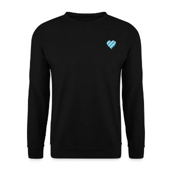 Bayern bayerische Flagge Herz - Unisex Pullover - Schwarz - Vorne - Alina (178cm) & Michal (187cm)