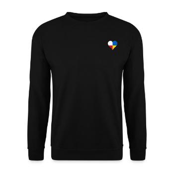 Ukraine Poland two flag one heart - Unisex Sweatshirt - black - Front - Alina (178cm) & Michal (187cm)