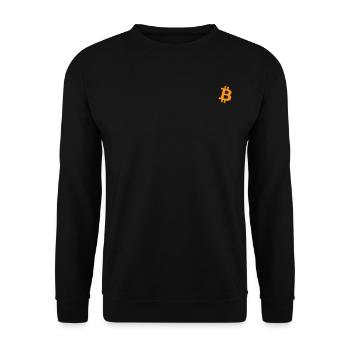 Bitcoin Logo - Unisex Pullover - Schwarz - Vorne - Alina (178cm) & Michal (187cm)
