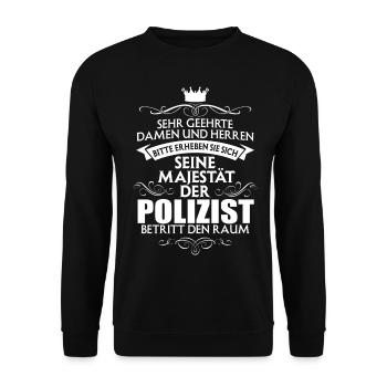 POLIZIST - Majestät - Unisex Pullover - Schwarz - Vorne - Alina (178cm) & Michal (187cm)