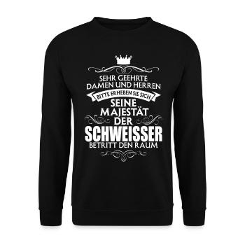 SCHWEISSER - Majestät - Unisex Pullover - Schwarz - Vorne - Alina (178cm) & Michal (187cm)