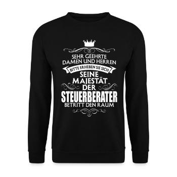 STEUERBERATER - Majestät - Unisex Pullover - Schwarz - Vorne - Alina (178cm) & Michal (187cm)