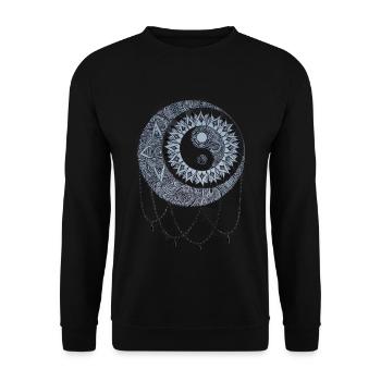 Lune et Sun Mandala - Sweat-shirt Unisexe - noir - Devant - Alina (178cm) & Michal (187cm)