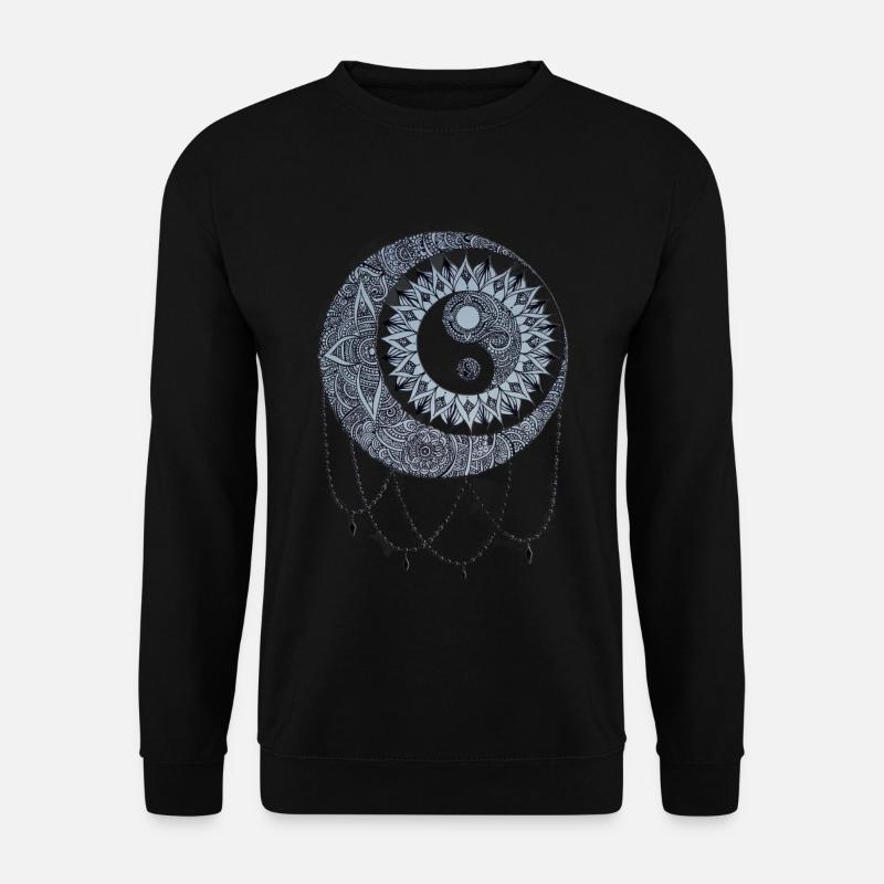 Mond und Sonne Mandala - Unisex Pullover - Schwarz