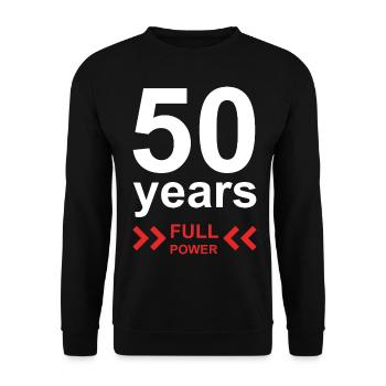50. Geburtstag 50 Jahre Jubiläum Geschenk - Unisex Pullover - Schwarz - Vorne - Alina (178cm) & Michal (187cm)